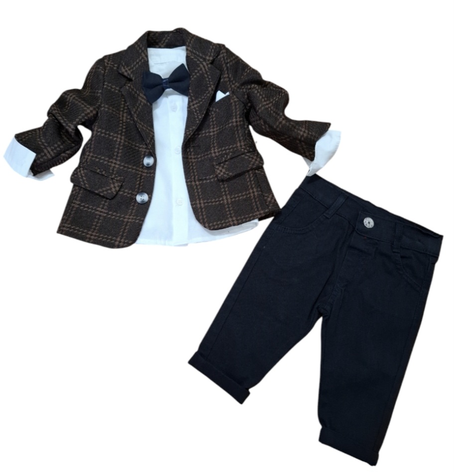 0102931 - 3701 KOMPLET SMEĐE/MODRE HLAČE - 2